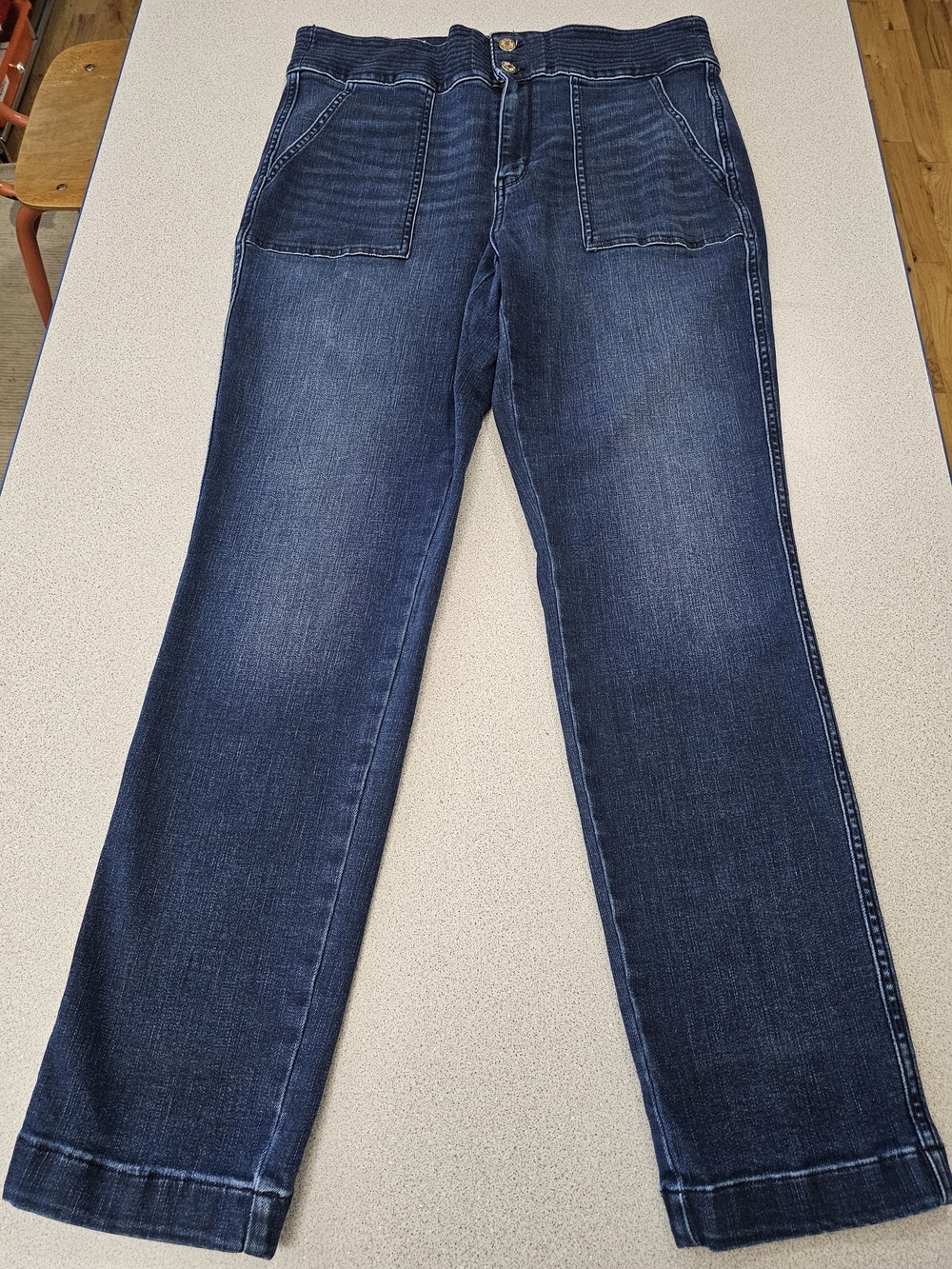 White House Black Market Dark Blue Straight-Leg Women's Jeans